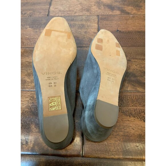 Vince Gray Suede Square Toe Wedge Low Heels, Size 8 US | 38 EUR - Picture 8 of 8